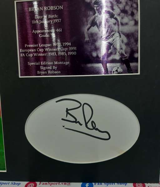 Ảnh chữ ký Bryan Robson Manchester united signed frame photo