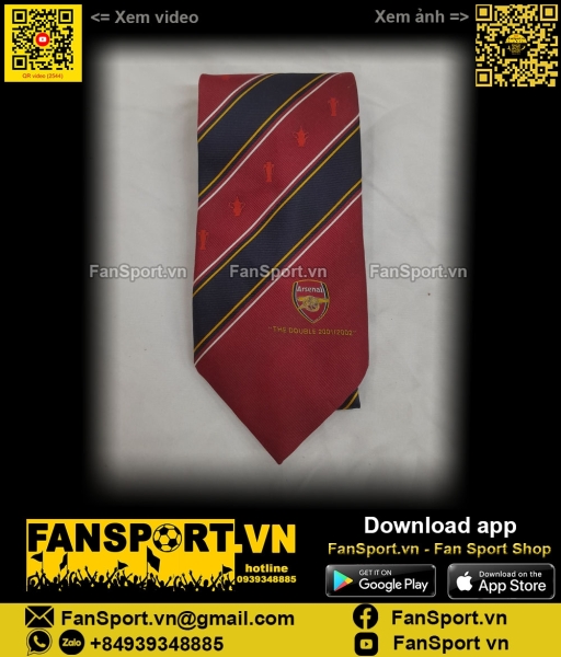 Cà vạt Arsenal Double 2001-2002 winner tie red FA Cup Premier League