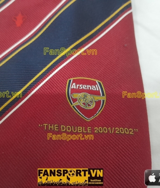 Cà vạt Arsenal Double 2001-2002 winner tie red FA Cup Premier League