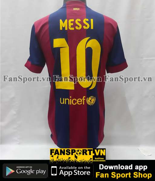 Áo Messi 10 Barcelona Champion League Final 2015 home shirt red 2014