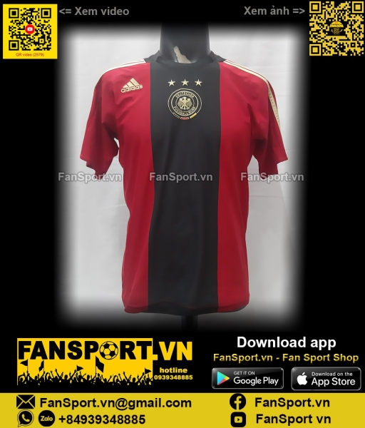 Áo đấu Germany 2008-2009 away shirt jersey red Euro 601677 Adidas đỏ