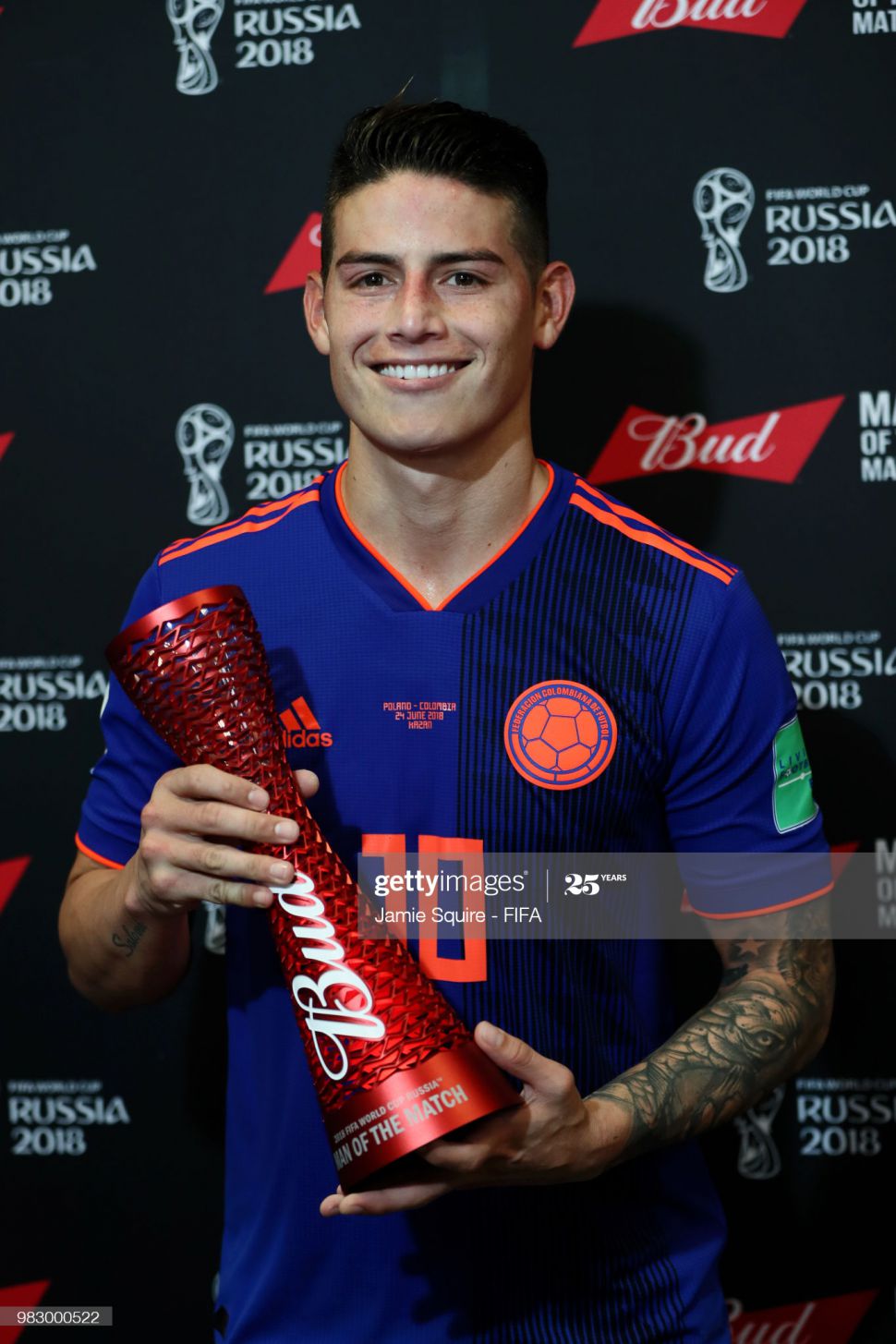 Áo đấu James 10 Colombia 2018-2019 away shirt jersey blue World Cup