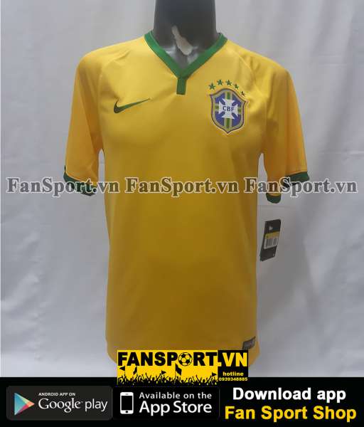 Áo đấu Brazil 2014-2016 home shirt jersey yellow BNWT