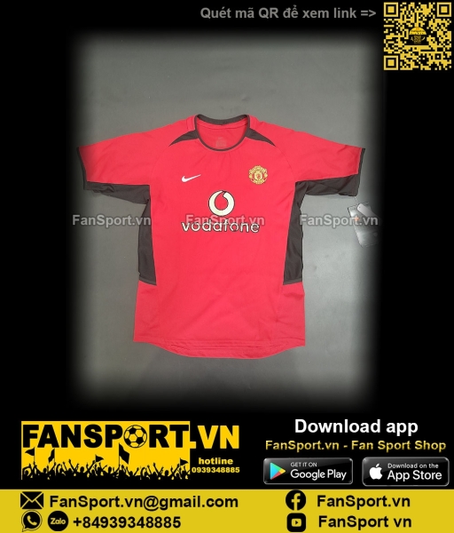 Áo đấu Manchester United 2002-2003-2004 home shirt jersey red 464375
