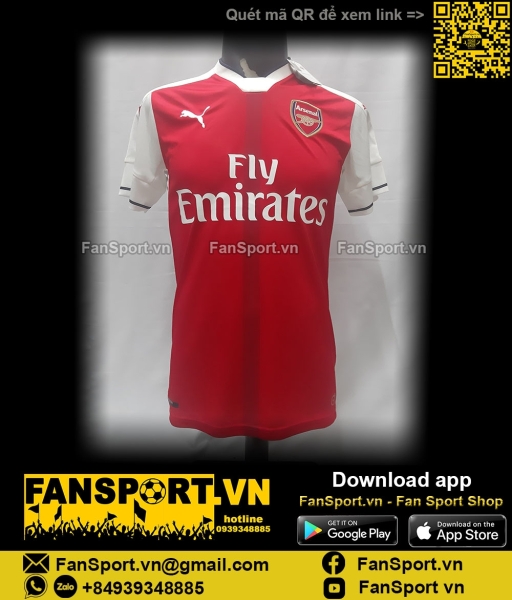 Áo đấu Arsenal 2016-2017 home shirt jersey red BNWT