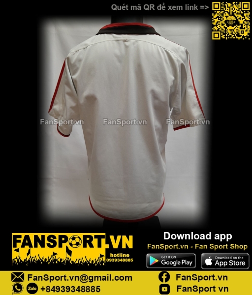 Áo đấu AC Milan 2003-2004 away shirt jersey white 021759 Adidas