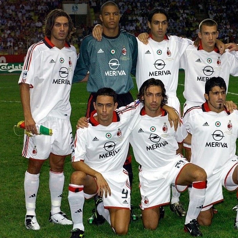 Áo đấu AC Milan UEFA Super Cup 2003 away shirt jersey white 2004