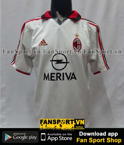 Áo đấu AC Milan 2003-2004 away shirt jersey white
