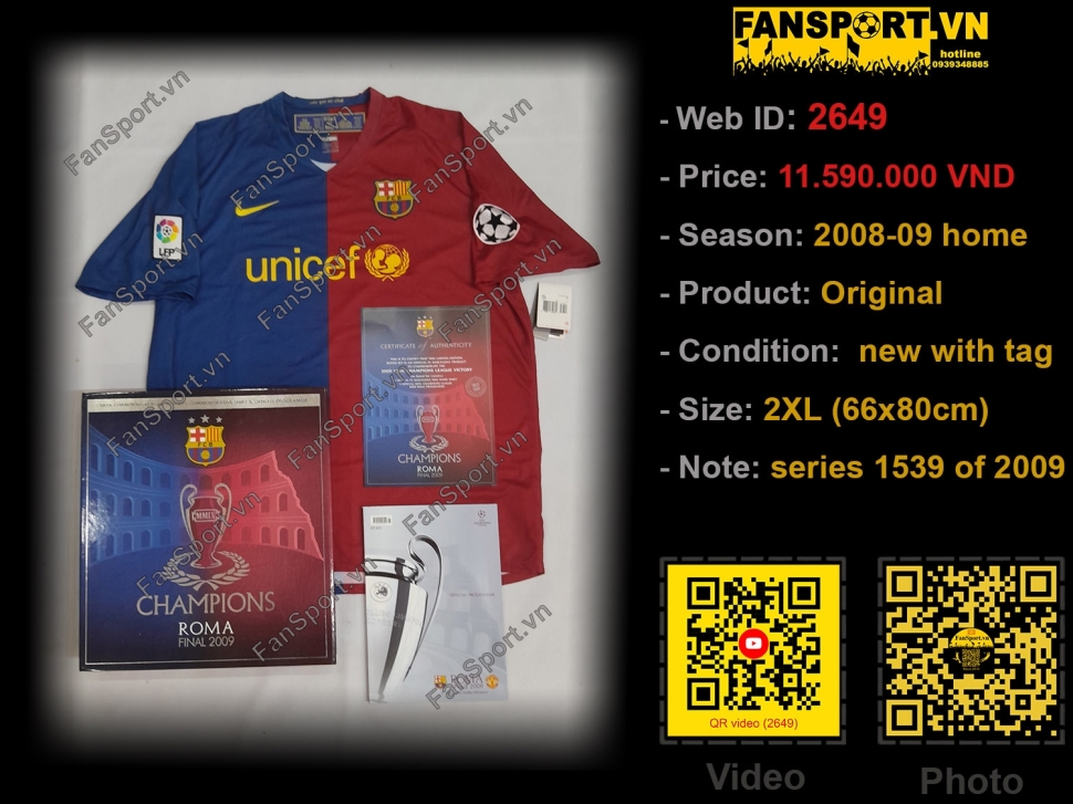 Box Barcelona Champion League Winner 2009 jersey shirt 286784 Nike