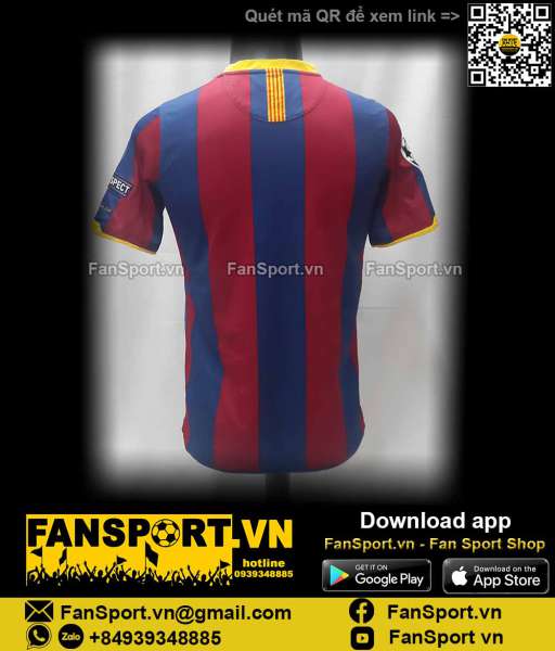 Áo Barcelona Champion League Final 2011 2010 home shirt jersey 382337