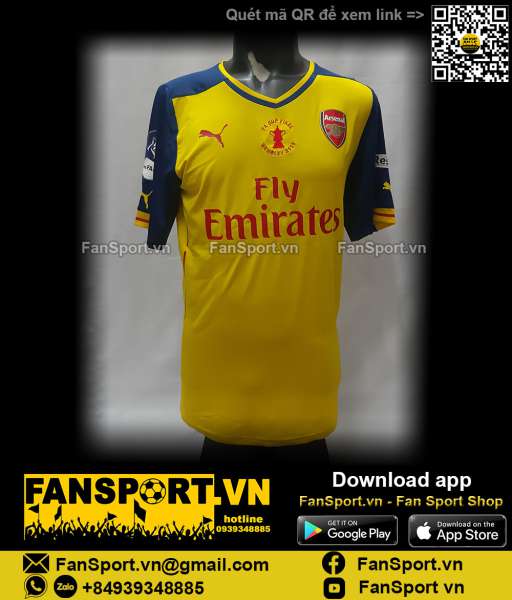 Áo Arsenal FA Cup Final 2015 away shirt jersey player 746362 authentic