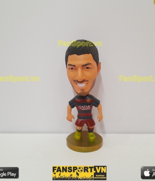 Tượng Luis Suarez 9 Barcelona 2015-2016 home red blue soccerwe