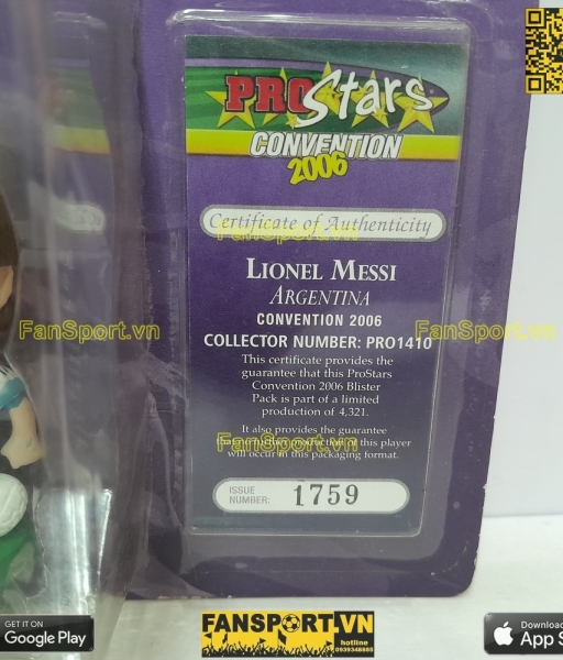 Tượng Messi 18 Argentina 2006-2007 home corintian PRO1410 Convention