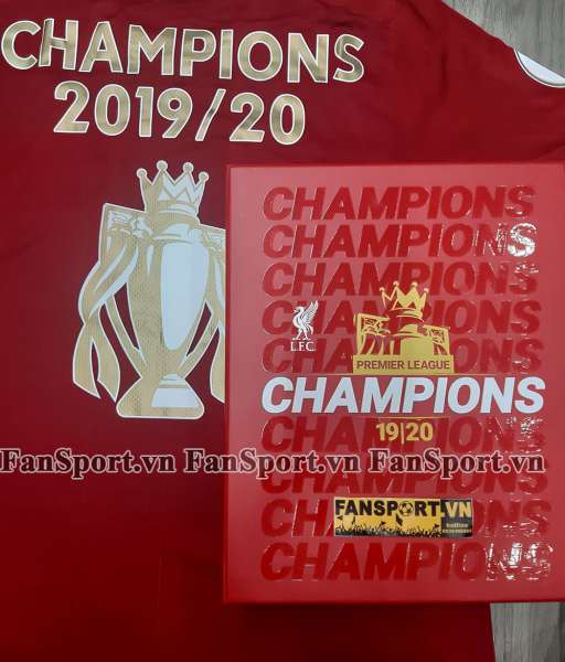 Box áo Liverpool Premier League champs 2019-2020 home shirt jersey red