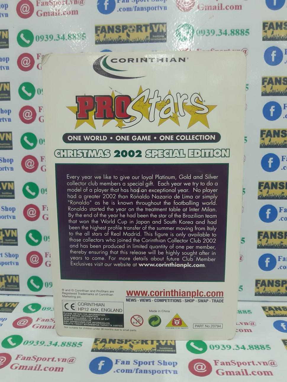 Tượng Ronaldo 9 Brazil 2002-2004 corinthian figure blister PRO683