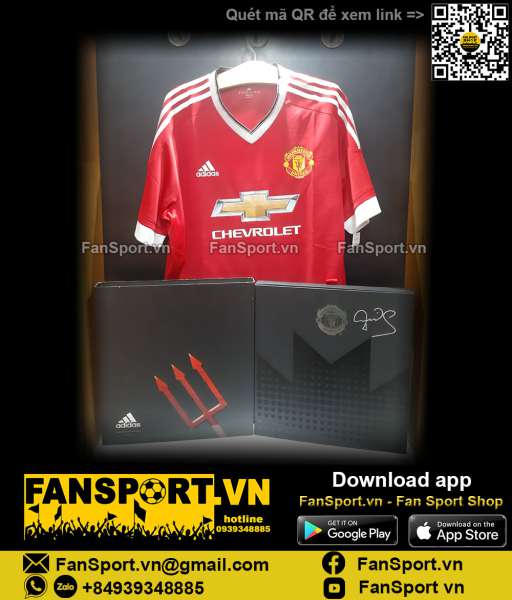 Box áo Manchester United Adidas 2015 2016 home Schmeichel sign AC1415