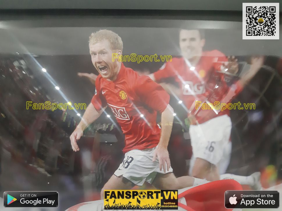 Giày chữ ký Scholes Manchester United shoes signed frame khung