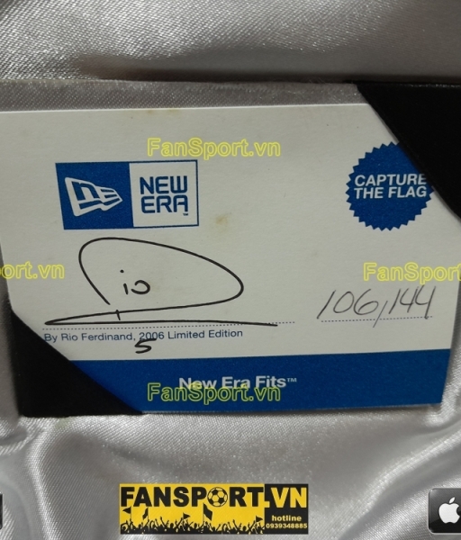Nón Rio Ferdinand 5 sign New Era Limited Edition COA Box 106/144 cap