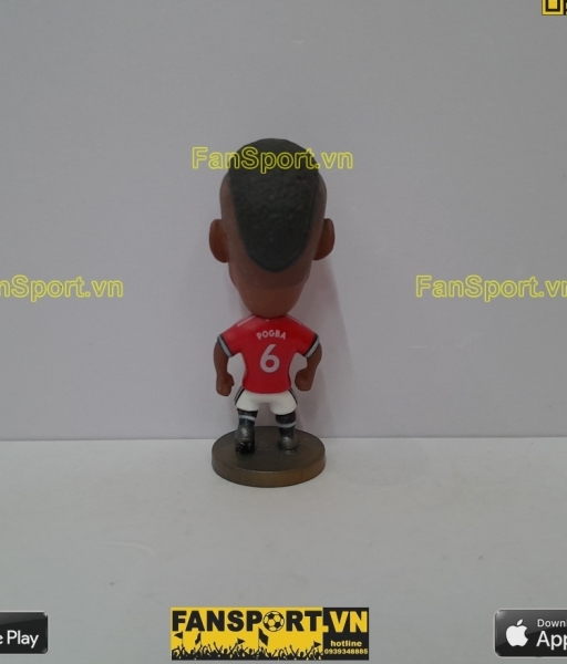 Tuợng Paul Pogba 6 Manchester United 2017-2018 home red soccerwe