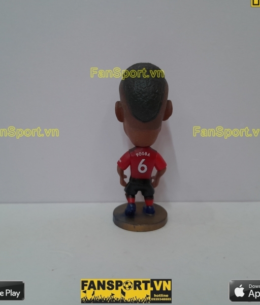 Tuợng Paul Pogba 6 Manchester United 2018-2019 home red soccerwe