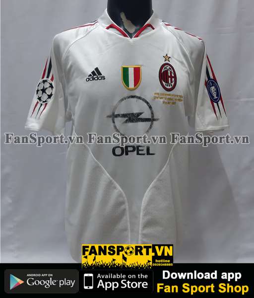 Áo AC Milan Champion League Final 2005 away shirt jersey white 2004