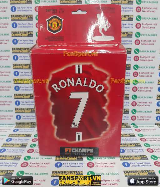 Tượng Ronaldo 7 Manchester United 2007 2008 2009 figure FT Champs box