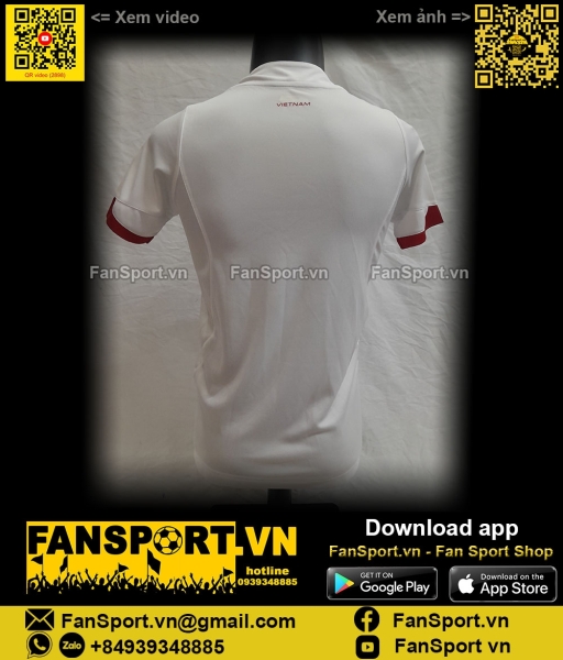 Áo Việt Nam 2015 away trắng shirt jersey Vietnam Grand Sport 038-232