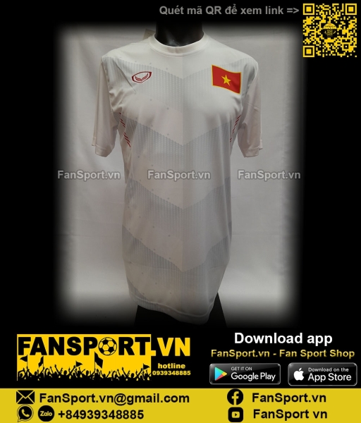 Áo đấu Việt Nam 2016 away trắng Grand Sport fan Vietnam shirt 038-890