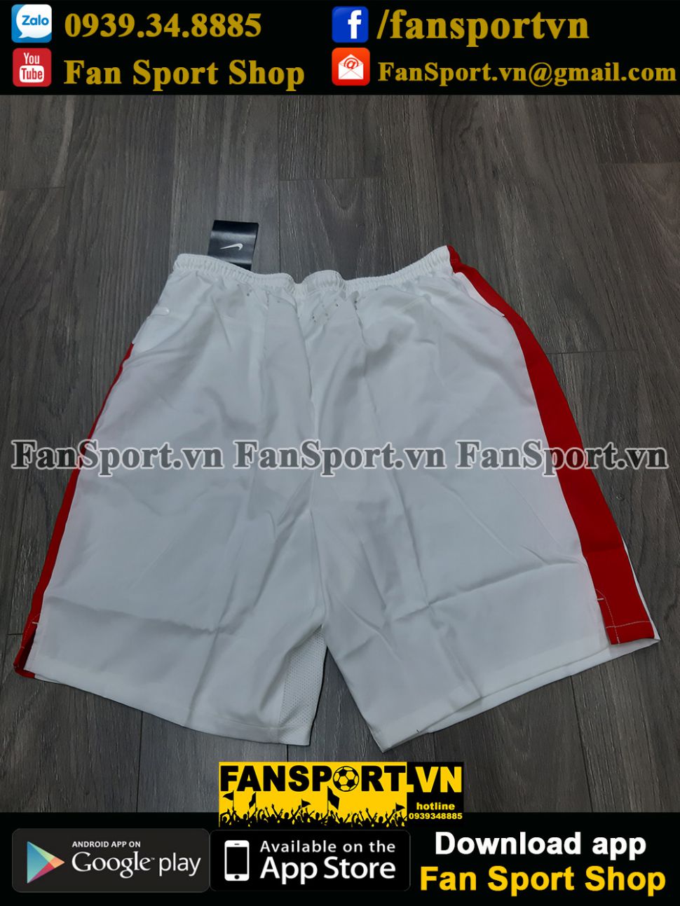 Quần cầu thủ Việt Nam 2012-2013 trắng short white player Vietnam Nike