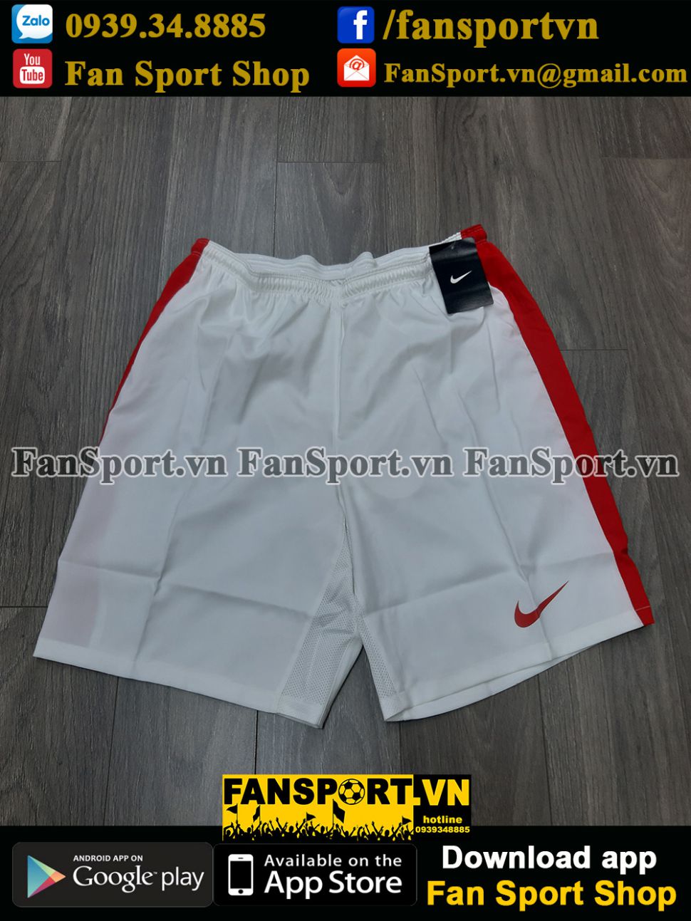 Quần cầu thủ Việt Nam 2012-2013 trắng short white player Vietnam Nike