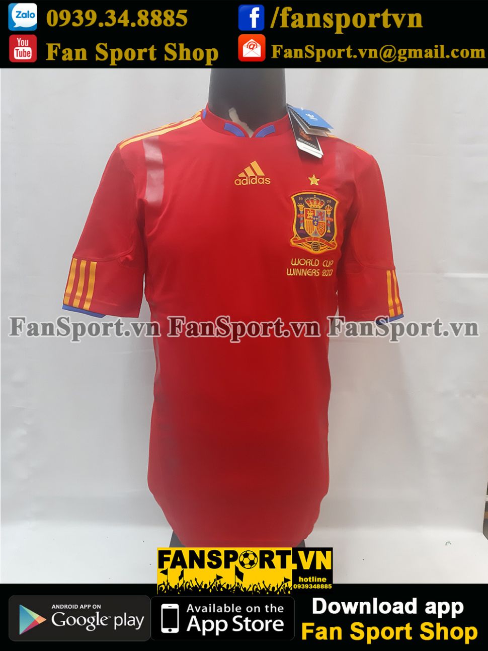 Box 2 áo Spain Adidas Techfit World Cup 2010 retro 1982 limited set
