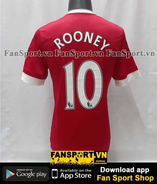 Áo Rooney #10 Manchester United 2015-2016 home shirt jersey adizero