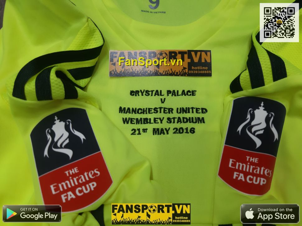 Áo De Gea Manchester United FA Cup final 2016 shirt goalkeeper adizero