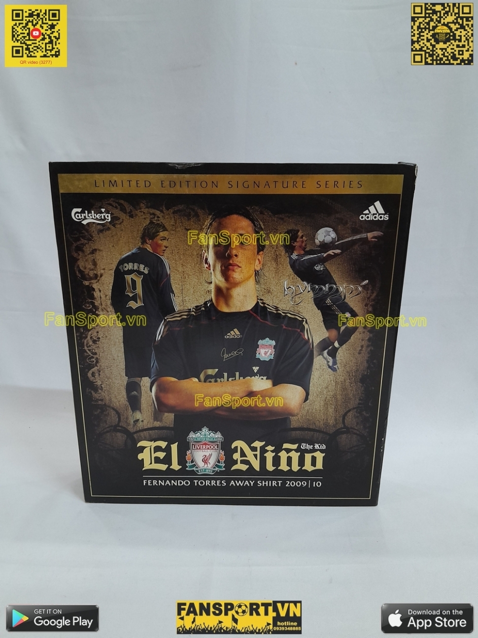 Box Torres Liverpool 2009-2010 away shirt signed limited E85670 Adidas