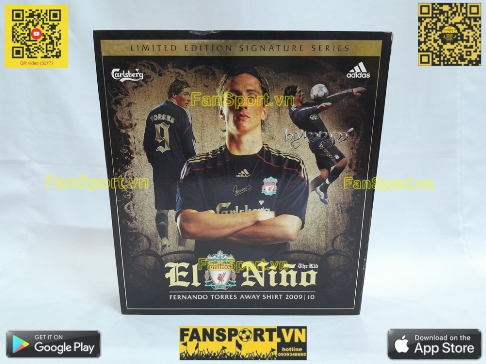 Box Torres Liverpool 2009-2010 away shirt signed limited E85670 Adidas