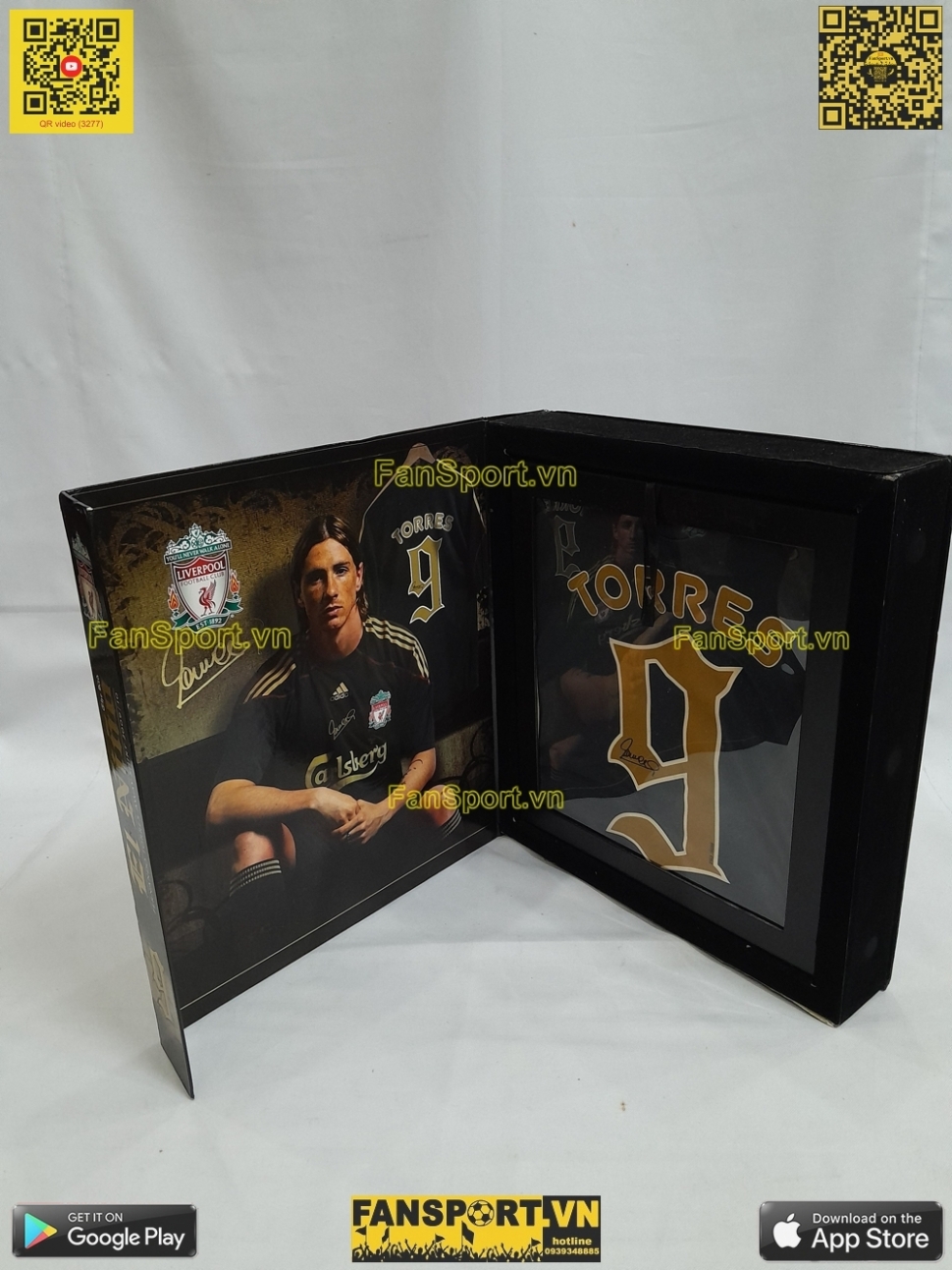 Box Torres Liverpool 2009-2010 away shirt signed limited E85670 Adidas