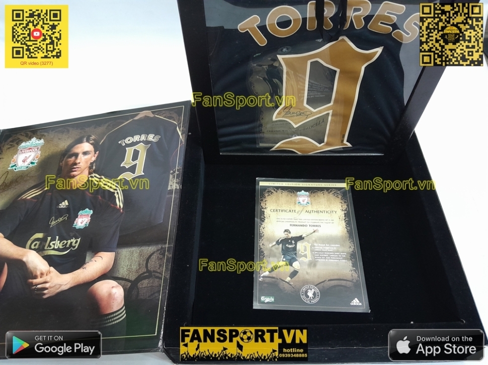 Box Torres Liverpool 2009-2010 away shirt signed limited E85670 Adidas