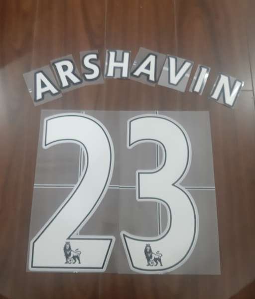 Font Arshavin 23 Arsenal Premier League 2007-2013 home white nameset