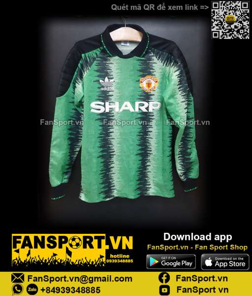 Áo thủ môn Manchester United 1990 1991 1992 home goalkeeper GK shirt