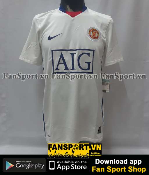 Áo đấu Manchester United 2008-2009-2010 away shirt jersey white BNWT