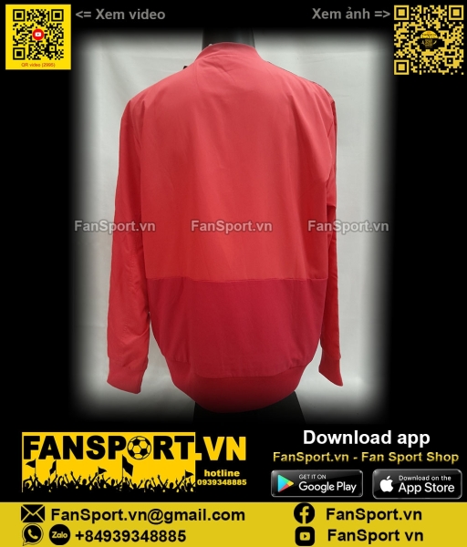 Áo khoác Manchester United 2018-2019 pink jacket coach Adidas CW7629