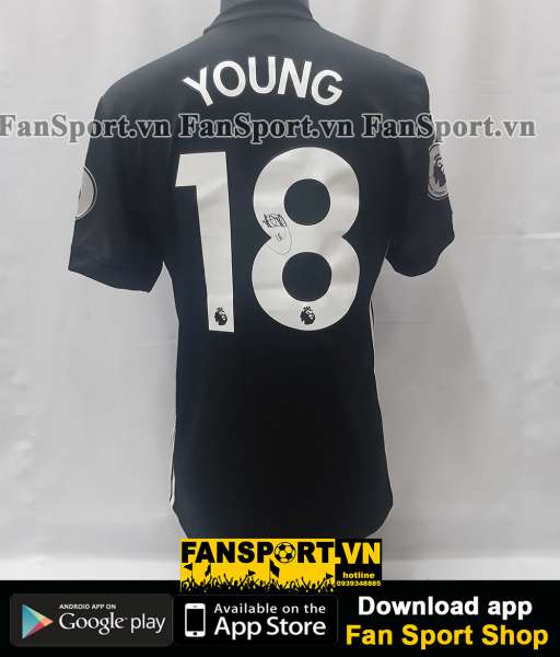 Áo chữ ký Young 18 Manchester United 2017-2018 away shirt jersey sign