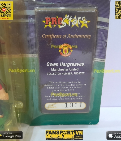 Tượng Hargreaves 4 Manchester United 2007 2008 2009 corinthian PRO1707
