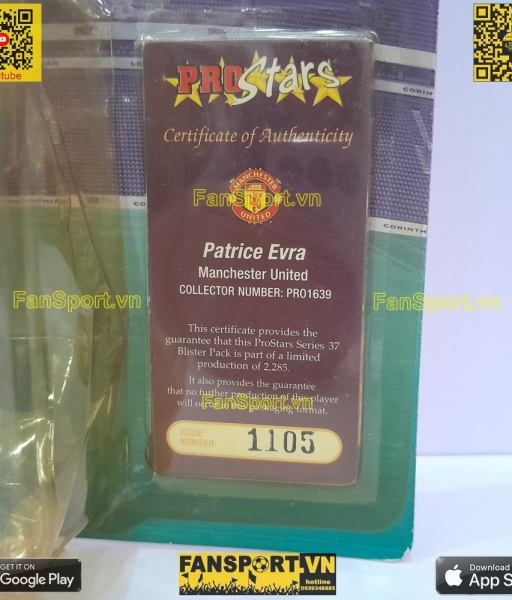 Tượng Evra 3 Manchester United 2007 2008 2009 corinthian PRO1639 1105