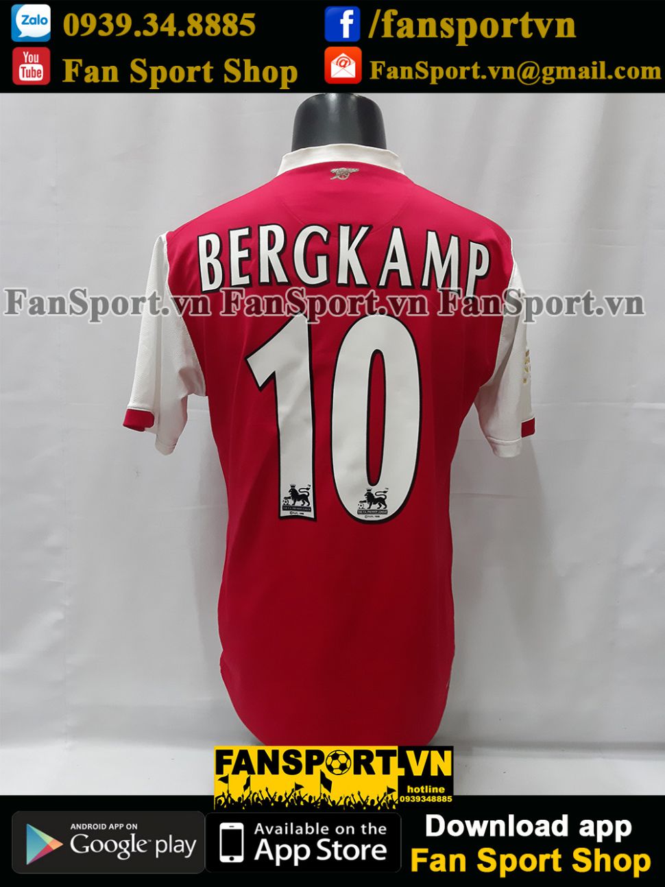 Áo Bergkamp 10 Arsenal testimonial 2006 home shirt jersey 2007 2008 M