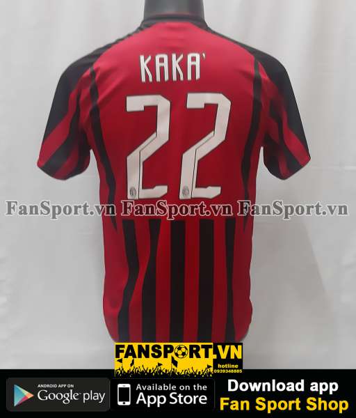 Áo đấu Kaka 22 AC Milan 2007 2008 home shirt red jersey