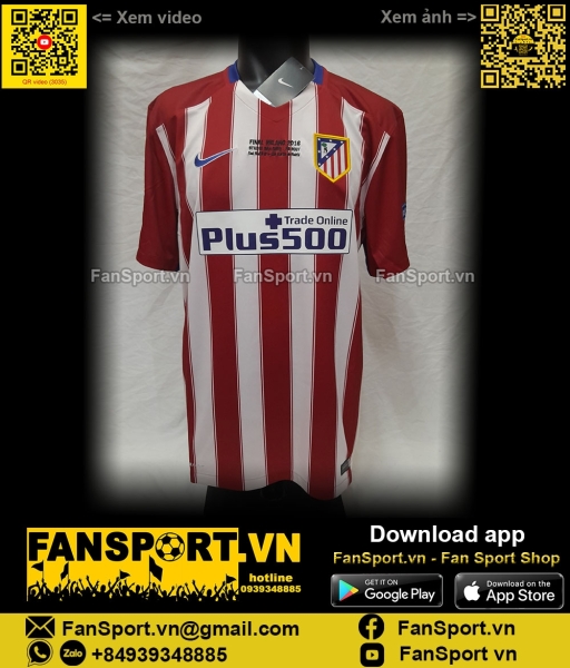 Áo Atletico Madrid Champion League Final 2016 shirt 2015 jersey 686337