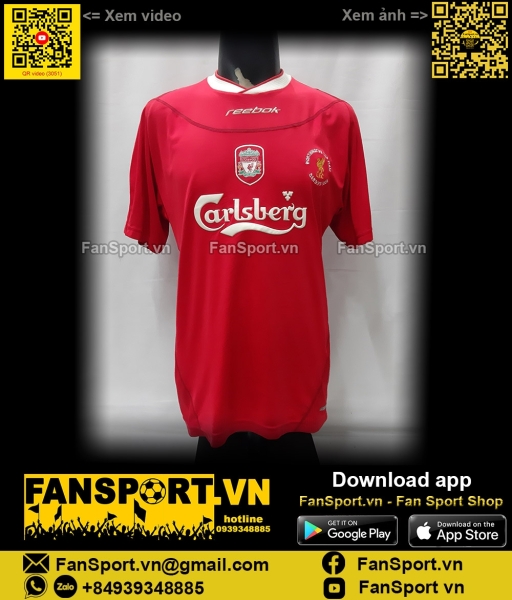 Áo Liverpool League Cup Final 2003 home shirt jersey Worthington Cup