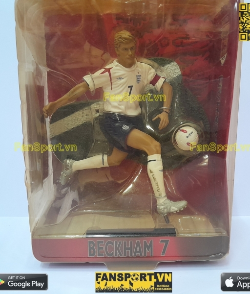 Tượng Beckham 7 England 2005 2006 2007 home white FT Champs 4-4-2