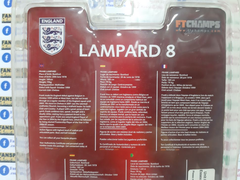 Tượng Lampard England 2005 2006 2007 home white FT Champs series 4-4-2